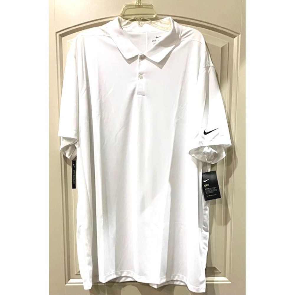 New with Tags Nike Dri-FIT Golf Polo White BV0356-100 Men's XXXL   3X Large